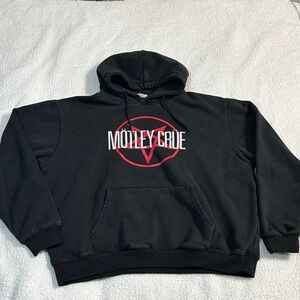 Vintage Black Graphic Hoodie - MOTLEY CRUE 2XL